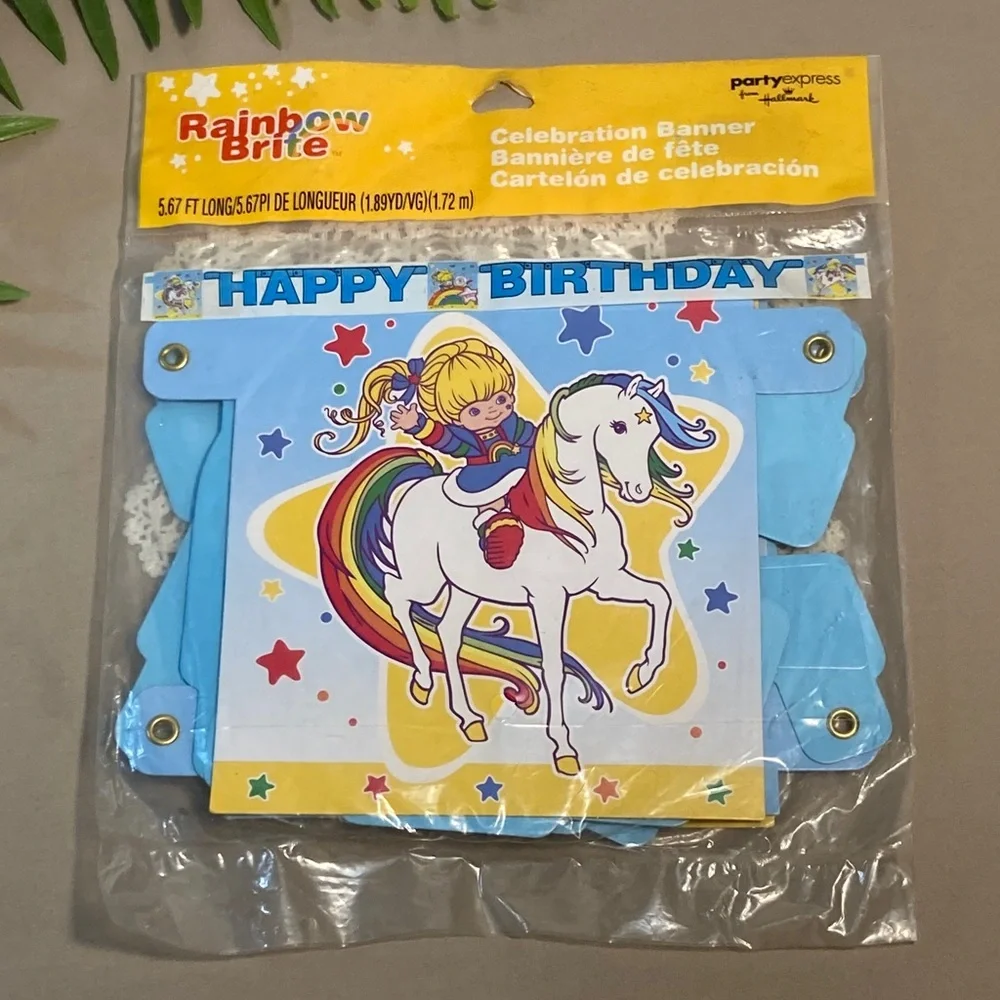 Vintage Rainbow Brite Happy Birthday Banner Set